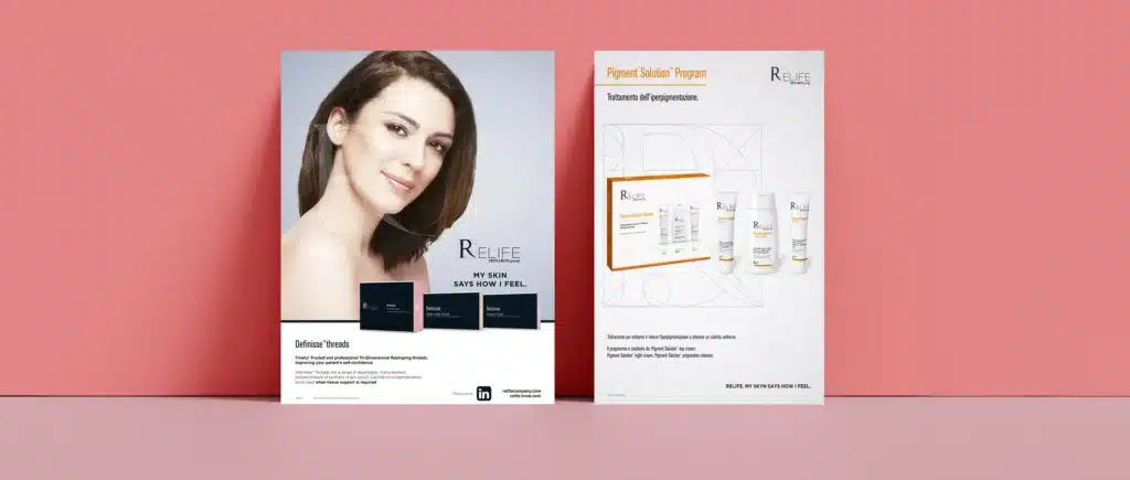 Mockup 3D - Layout editoriale per foglietto illustrativo farmaceutico e comunicazione scientifica